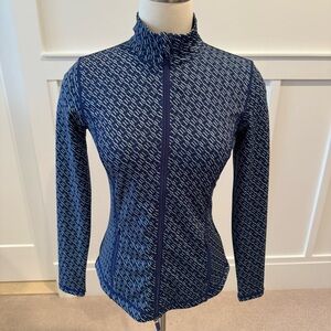 J. Mclaughlin new Billie jacket in navy/tan Mimi ripple weave size XS